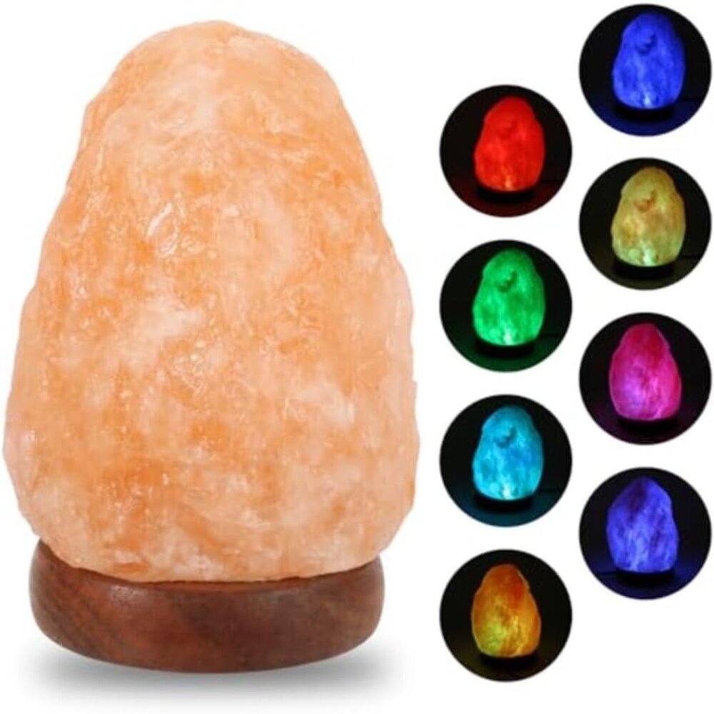 Set of 3, Mini USB Himalayan Salt Lamp with 7 Color Changing Rock Salt Lamp.